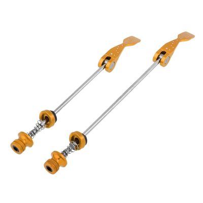 pistro 2psc Titanium Bike Skewers Bike Cycling Wheel Skewers Quality Quick Release Anodised Alloy Seat Clamp Skewer - Gold