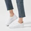 SERNIAL Womens White Platform Sneakers PU Leather Platform Shoes Walking Shoes for Women(White,US9) view 2