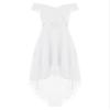 Hularka Kids Off Shoulder Flower Girl Wedding Bridesmaid Dress Chiffon Birthday Party Dress Formal Dance Ball Gown 01 White 8 Years view 1