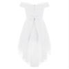 Hularka Kids Off Shoulder Flower Girl Wedding Bridesmaid Dress Chiffon Birthday Party Dress Formal Dance Ball Gown 01 White 8 Years view 2