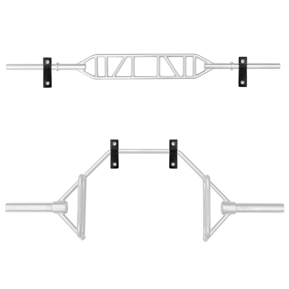 Luwint Set of 2 Single Barbell Holder Wall Mount, Horizontal Gym Bar Storage Wall Rack for Olympic and Standard Bars