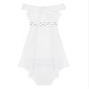 Hularka Kids Off Shoulder Flower Girl Wedding Bridesmaid Dress Chiffon Birthday Party Dress Formal Dance Ball Gown 01 White 10 Years view 3