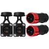 Trolling Motor Plug Receptacle Set, 12V/24V/ 36V/48V Plug for Trolling Motor/Down Rigger/Fishing Reel,Waterproof Marine Boat DC Power Connector,Red 2 Pack view 1