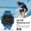 findtime Men's Digital Watch Waterproof Pedometer Watches Sport Watch Step Counter Calorie Military Watch with Stopwatch Alarm LED Backlight Countdown view 3