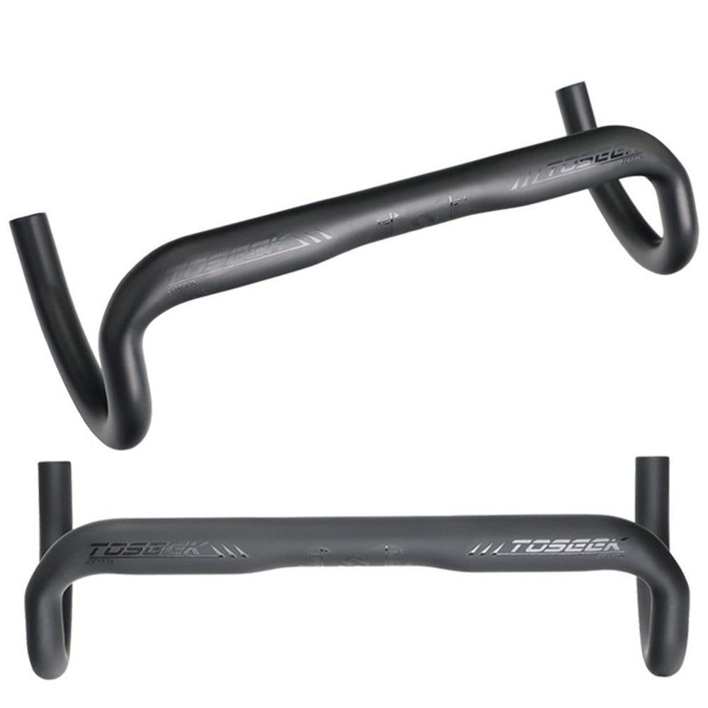 Carbon Road Bike Handlebars Matte Racing Bike Handlebar Drop Bars Handlebars High Strength Lightweight Bicycle Handlebar 31.8 * 380/400/420/440mm Aero Bars,Black,440mm