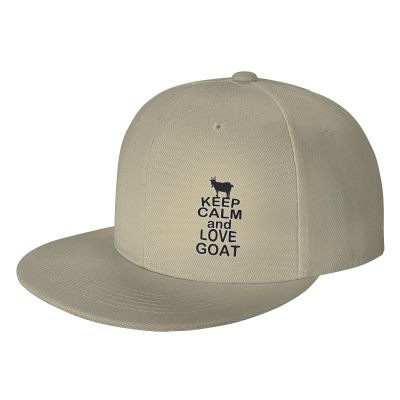Keep Calm and Love Goat Hat for Men Women, Adjustable Baseball Cap Natural