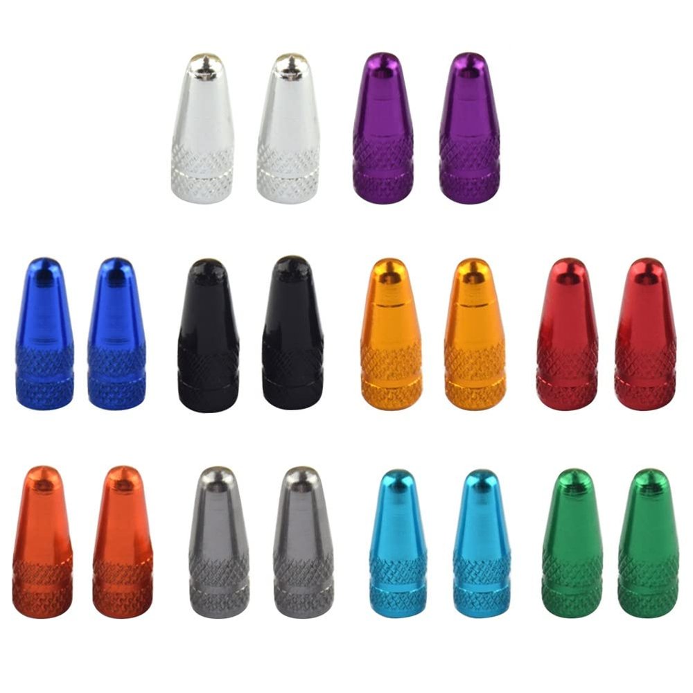20pcs Bike Caps Dust Covers Aluminum Alloy Cap Bike Tire Caps