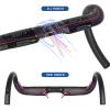 31.8mm Aero Handlebars Road Bike Carbon Handlebars Drop Handlebars UD Glossy Lightweight 380/400/420/440mm Racer Bar for Road City Bikes Cruisers Long Distance Cycling,Black,380mm view 3