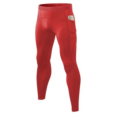 CARGFM Men's Compression Pants Leggings Athletic Running Basketball Tights Cycling Football Gym Workout Base Layer Underwear Red