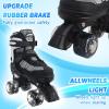 Kids Roller Skates for Boys, Black Adjustable Rollerskates with Light Up Wheels for Teens Youth Ages 6-12 10 11 12, Beginners Outdoor Sports, Best Birthday Gift for Kids view 2