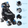 Kids Roller Skates for Boys, Black Adjustable Rollerskates with Light Up Wheels for Teens Youth Ages 6-12 10 11 12, Beginners Outdoor Sports, Best Birthday Gift for Kids view 3