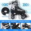 Kids Roller Skates for Boys, Black Adjustable Rollerskates with Light Up Wheels for Teens Youth Ages 6-12 10 11 12, Beginners Outdoor Sports, Best Birthday Gift for Kids view 4