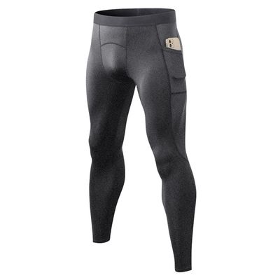 CARGFM Men's Compression Pants Leggings Athletic Running Basketball Tights Cycling Football Gym Workout Base Layer Underwear Grey