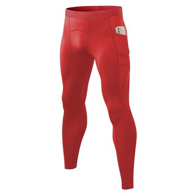 CARGFM Men's Compression Pants Leggings Athletic Running Basketball Tights Cycling Football Gym Workout Base Layer Underwear Red