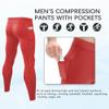 CARGFM Men's Compression Pants Leggings Athletic Running Basketball Tights Cycling Football Gym Workout Base Layer Underwear Red view 3