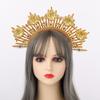 BLESSUME Goddess Gold Spike Halo Crown Headpiece NYLON ZIP TIE Wedding Bride Hair Band Tiara view 2