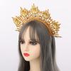 BLESSUME Goddess Gold Spike Halo Crown Headpiece NYLON ZIP TIE Wedding Bride Hair Band Tiara view 3