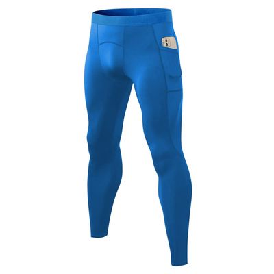 CARGFM Men's Compression Pants Leggings Athletic Running Basketball Tights Cycling Football Gym Workout Base Layer Underwear Blue