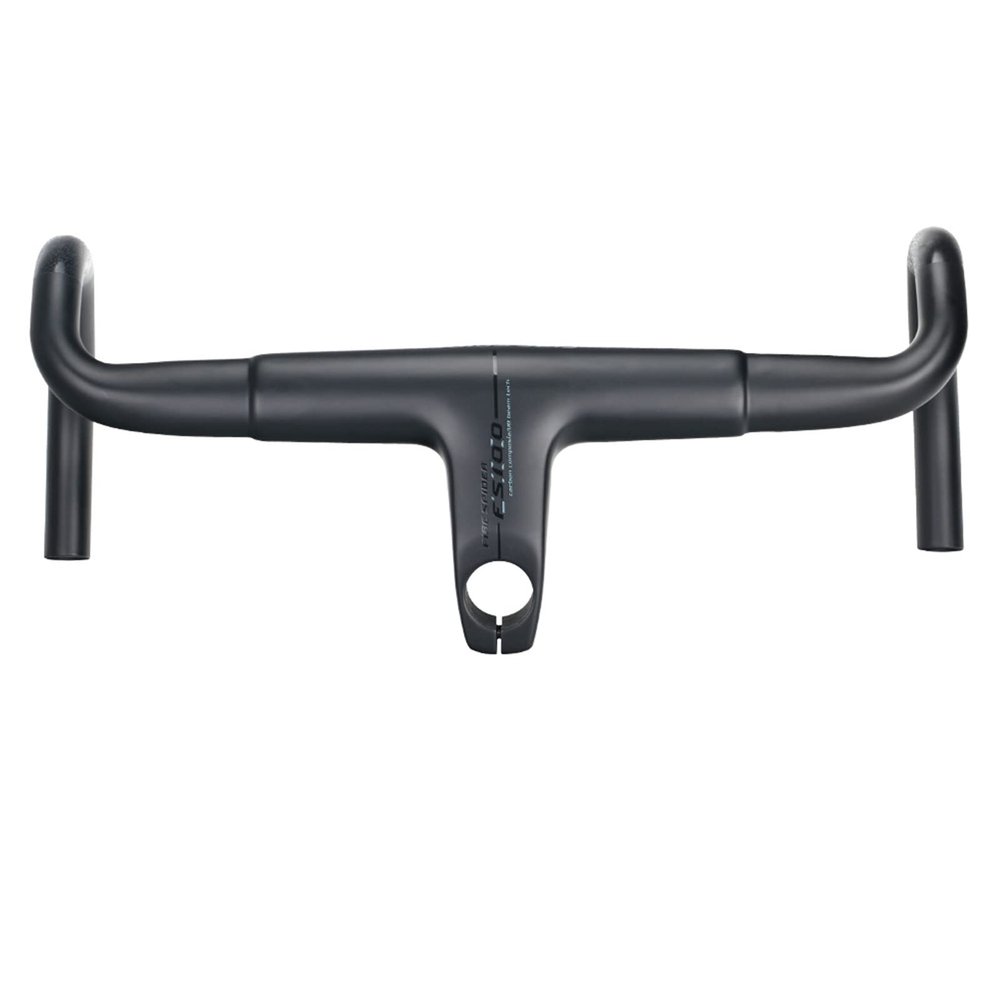 31.8/28.6 Integrated Road Bike Handlebars Carbon Fiber Handlebars 400/420/440mm Drop Handlebars Aero Bars with Spacers Bar Bike Parts Stem Length 80/90/100/110/120mm,Black,120 * 420mm