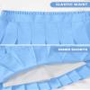 Auranso Girls Pleated Skirt Kids Tennis Elastic Waist Uniform Plaid Skirt Light-Blue 4-5T view 4