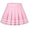 Auranso Girls Pleated Skirt Kids Tennis Elastic Waist Uniform Plaid Skirt Pink 4-5T view 1