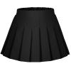 Auranso Girls Pleated Skirt Kids Tennis Elastic Waist Uniform Plaid Skirt Black 6-7Y view 1