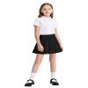 Auranso Girls Pleated Skirt Kids Tennis Elastic Waist Uniform Plaid Skirt Black 6-7Y view 2