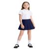 Auranso Girls Pleated Skirt Kids Tennis Elastic Waist Uniform Plaid Skirt Navy 4-5T view 2