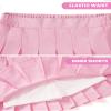 Auranso Girls Pleated Skirt Kids Tennis Elastic Waist Uniform Plaid Skirt Pink 13-14Y view 4