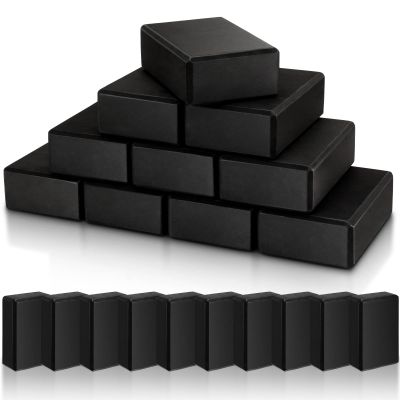 10 Pcs Foam EVA Yoga Blocks Lightweight Non Slip Supportive Yoga Bricks for Pilates Stretching and Meditation, Women Men Yogi Beginners(120g,Black)