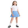 Auranso Girls Pleated Skirt Kids Tennis Elastic Waist Uniform Plaid Skirt Light-Blue 10-12Y view 2