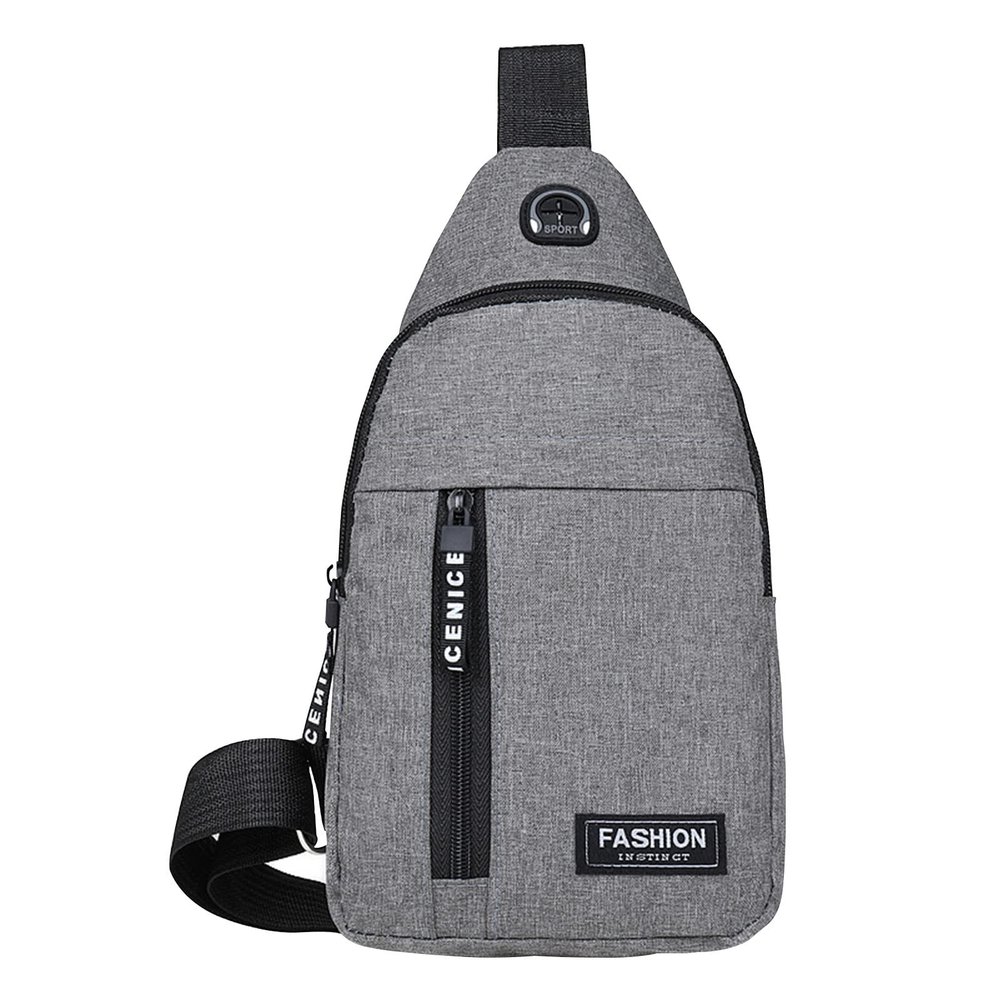 Sling Crossbody Backpack, Water Resistant Shoulder Bag for Men Women, Lightweight Chest Bag for Hiking Biking Travel (grey)