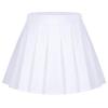 Auranso Girls Pleated Skirt Kids Tennis Elastic Waist Uniform Plaid Skirt White 4-5T view 1