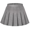 Auranso Girls Pleated Skirt Kids Tennis Elastic Waist Uniform Plaid Skirt Grey 10-12Y view 1