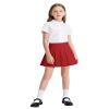 Auranso Girls Pleated Skirt Kids Tennis Elastic Waist Uniform Plaid Skirt Red 10-12Y view 2