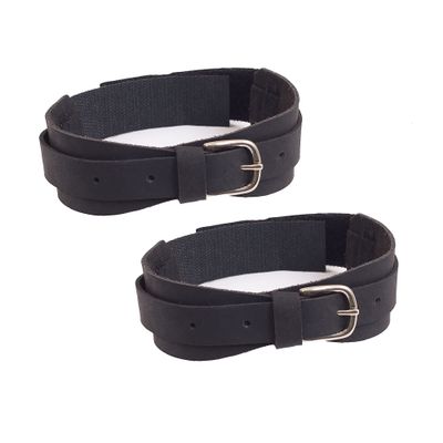 Camelot Junior Synthetic Leather Quik-N-EZE Jodhpur Garter Straps with Hook and Loop Closure, Black, XS