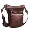 Hiking Waist Pack Leather Drop Leg Bag for Women Men Motorcycle Bike Outdoor Travel Sports Tactical Riding Camping Belt Bum Pouch Small Shoulder Bag (#05Burgundy) view 1