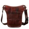 Hiking Waist Pack Leather Drop Leg Bag for Women Men Motorcycle Bike Outdoor Travel Sports Tactical Riding Camping Belt Bum Pouch Small Shoulder Bag (#05Burgundy) view 2