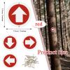 Amylove 24 Pcs 3 Inch Round Trail Markers with Reflective Tacks Aluminum Arrow Sign Traffic Signs Wall Decor Trail Marking Reflectors for Outdoor Camping Hiking Hunting Driving, Red view 2