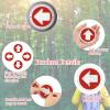 Amylove 24 Pcs 3 Inch Round Trail Markers with Reflective Tacks Aluminum Arrow Sign Traffic Signs Wall Decor Trail Marking Reflectors for Outdoor Camping Hiking Hunting Driving, Red view 4