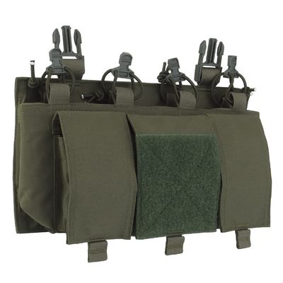 Quad 5.56 Magazine Pouch with General Purpose PouchesHook Backing Tactical Placard for Tactical Vest Chest Rig