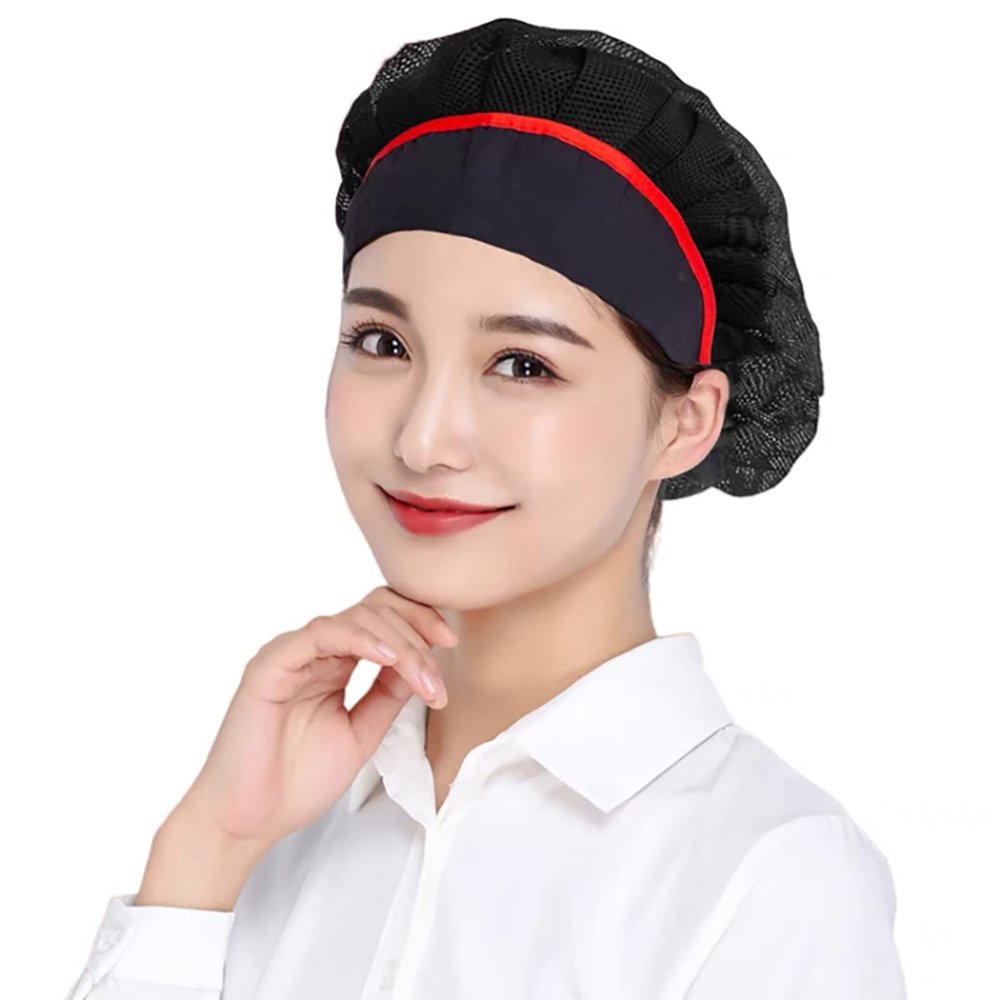 Jaspfct 1pc Chef Hats for Women Cooking Mesh Cap Beanie for Food Service HT013B1