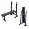 Adjustable Folding Multifunctional Workout Station Adjustable Workout Bench with Squat Rack - balck view 3