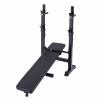 Adjustable Folding Multifunctional Workout Station Adjustable Workout Bench with Squat Rack - balck view 4