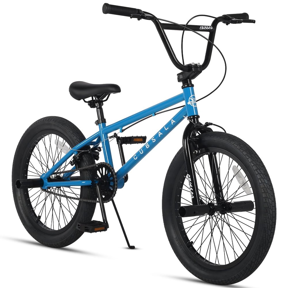 cubsala Freestyle BMX Bike, 20 Inch Kids Bicycle for 7-13 Years Old Kids and Beginner Level Rider, Blue