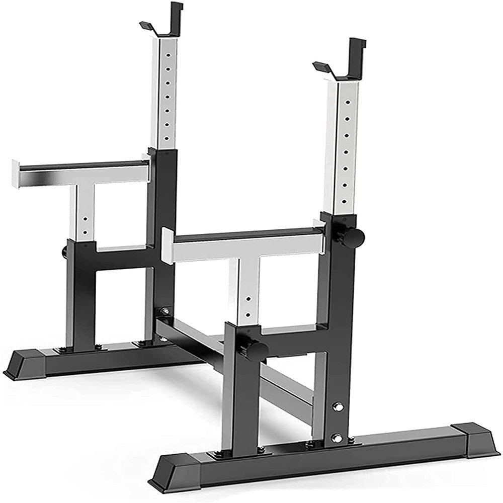 Squat Barbell Free Bench Press Stands Home Gym Pull Up Bar Adjustable Squat Rack Barbell Stand Bodybuilding Gym Weightlifting Heavy Support Weight Bracket for Home Gym Training Work Out Load 300Kg for