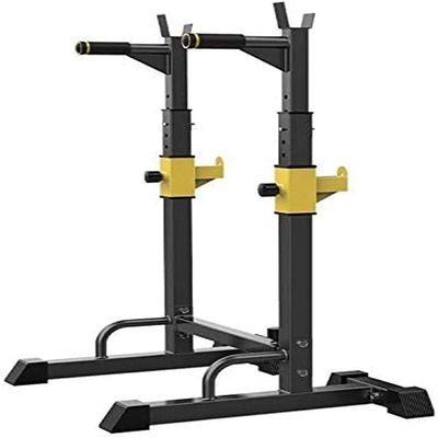 DFONCE Squat Rack Multi-Function Barbell Rack, Height Adjustable Dip Stand Home Gym Weight Lifting Bench 551LBS Max Load Press Dip Station Push up