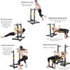 DFONCE Squat Rack Multi-Function Barbell Rack, Height Adjustable Dip Stand Home Gym Weight Lifting Bench 551LBS Max Load Press Dip Station Push up view 2