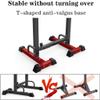 DFONCE Squat Rack Multi-Function Barbell Rack, Height Adjustable Dip Stand Home Gym Weight Lifting Bench 551LBS Max Load Press Dip Station Push up view 4