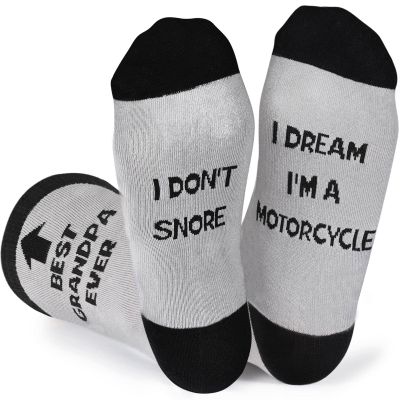 Veachog Grandpa Socks Motorcycle, Best Gifts for Grandpa Gift from Grandkids - Best Grandpa Ever Gifts, Funny Socks for Grandfather Birthday Gift from Grandchildren